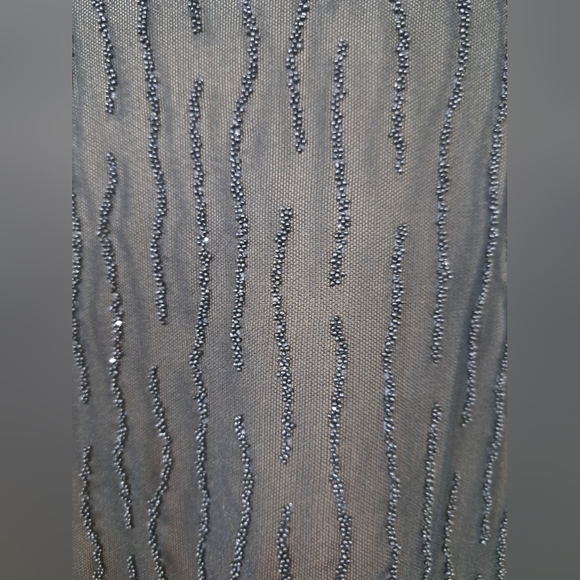 En Francais By Huey Waltzer Beaded Cocktail Black Dress Size 12 - Picture 4 of 14